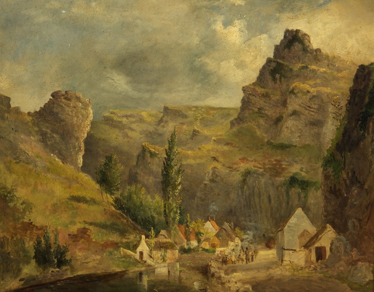 Studie till en bild av Cheddar, ca 1830 (olja på papp) av Rolinda Sharples