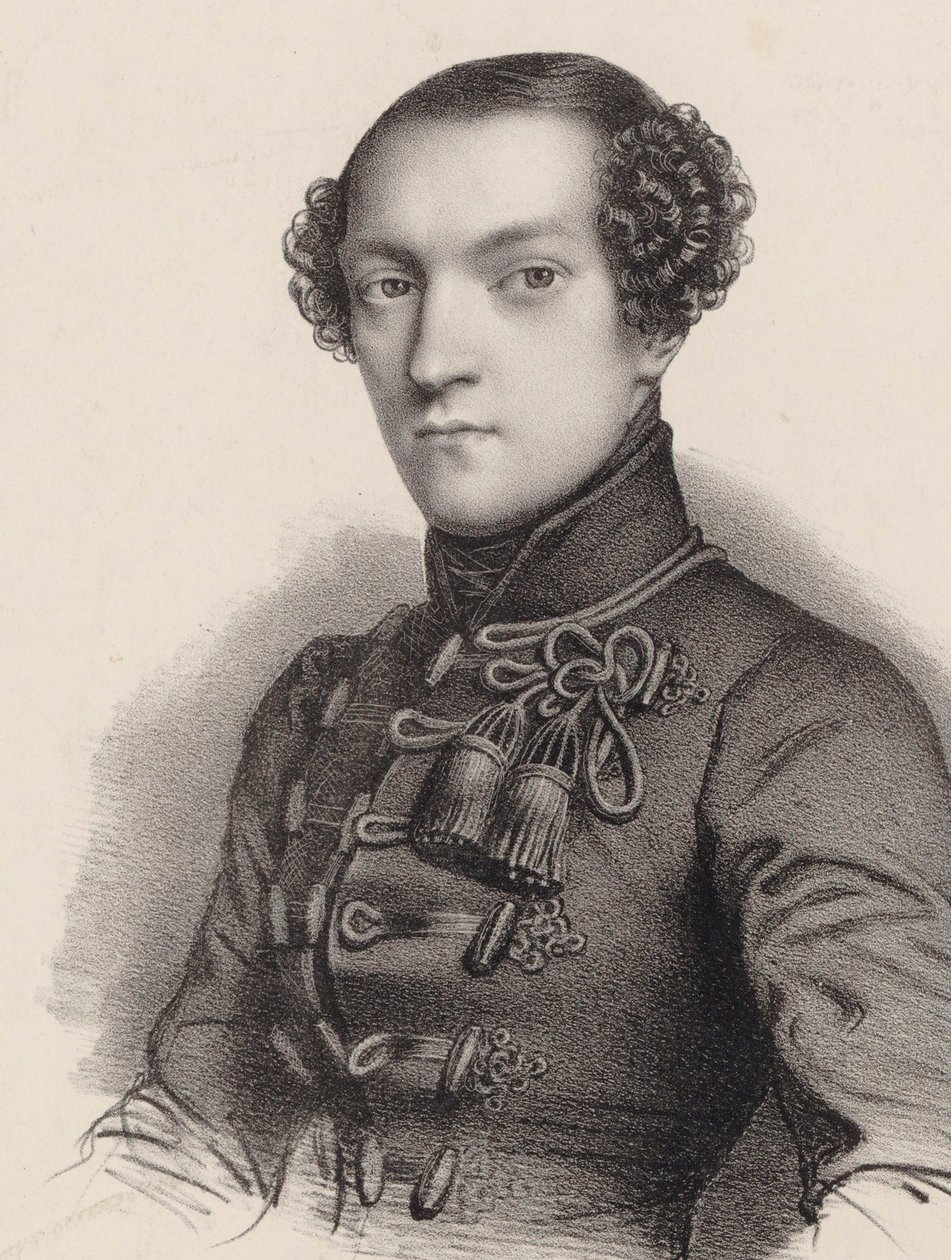 Porträtt av pianisten och kompositören Antoine de Kontski 1817-1899. av Romain Cazes