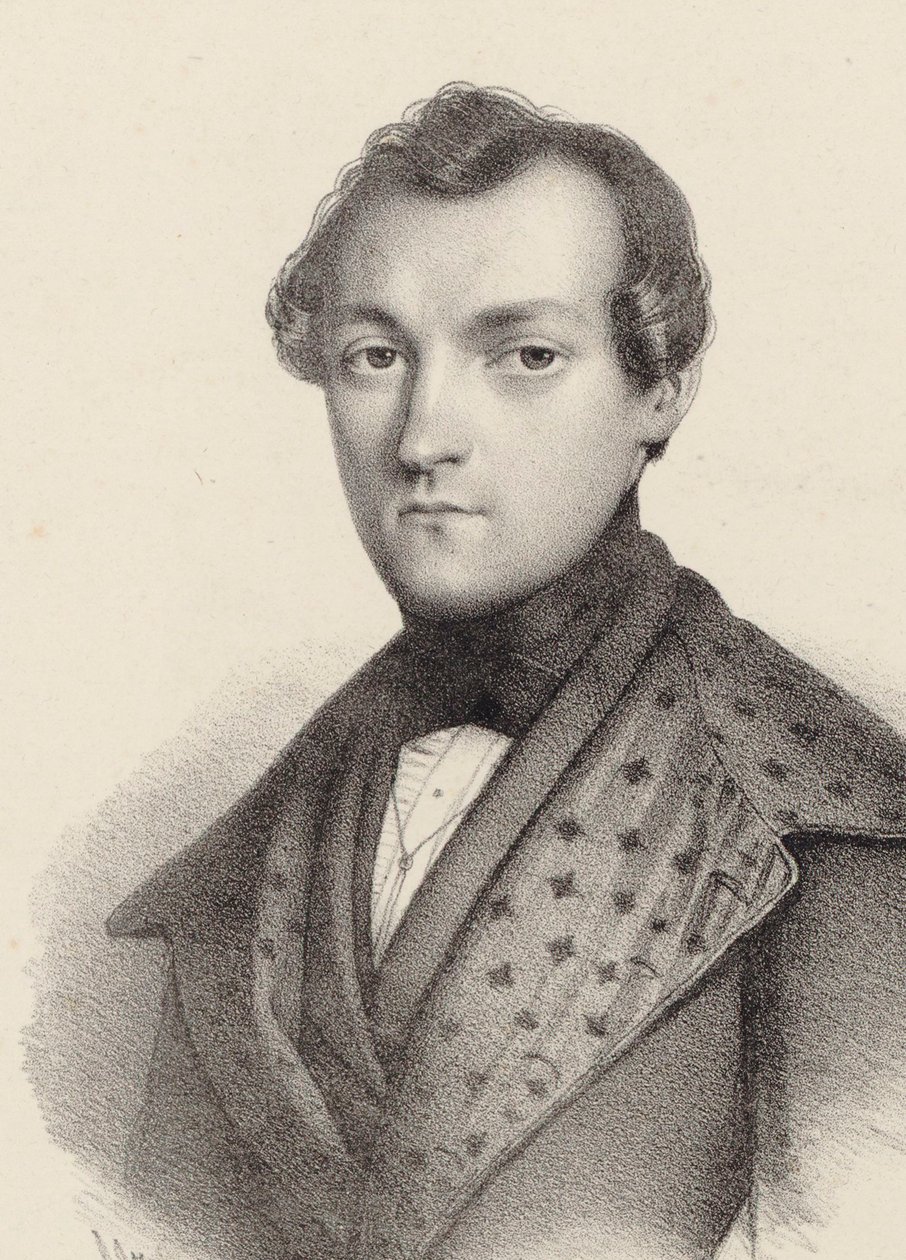 Porträtt av pianisten och kompositören Antoine de Kontski 1817-1899. av Romain Cazes
