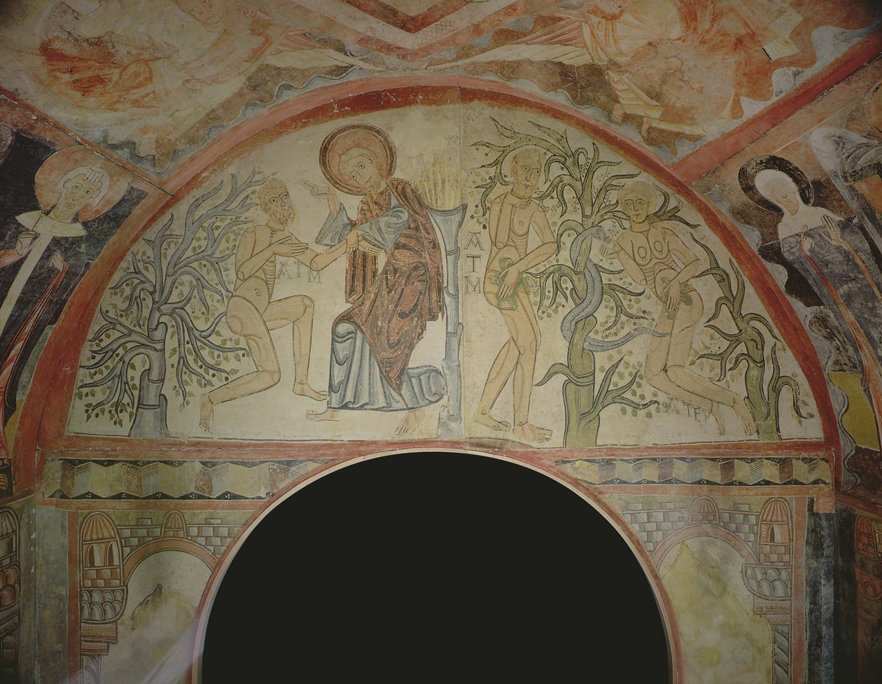 Adam och Eva, från ett ombyggt romerskt kapell av Roman