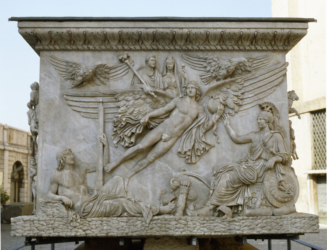 Apoteos av Antoninus Pius och Faustina, från basen av Antoninus Pius kolumn, c.161 av Roman
