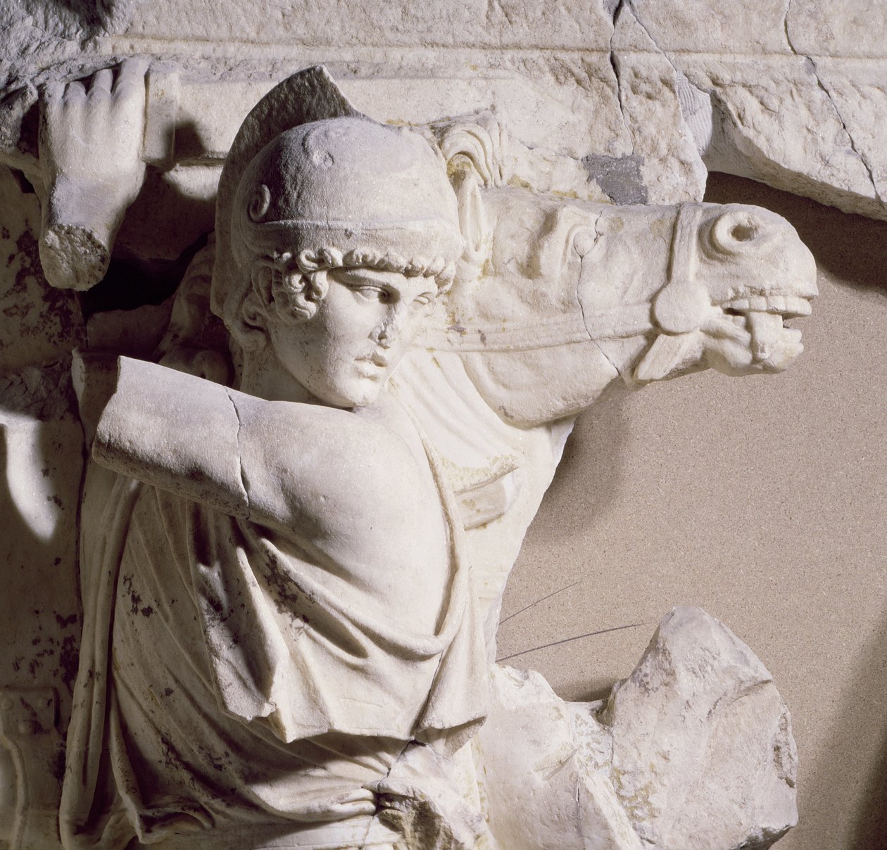 Stridsscen, c.169 (marmor) (detalj) (se även 198132) av Roman