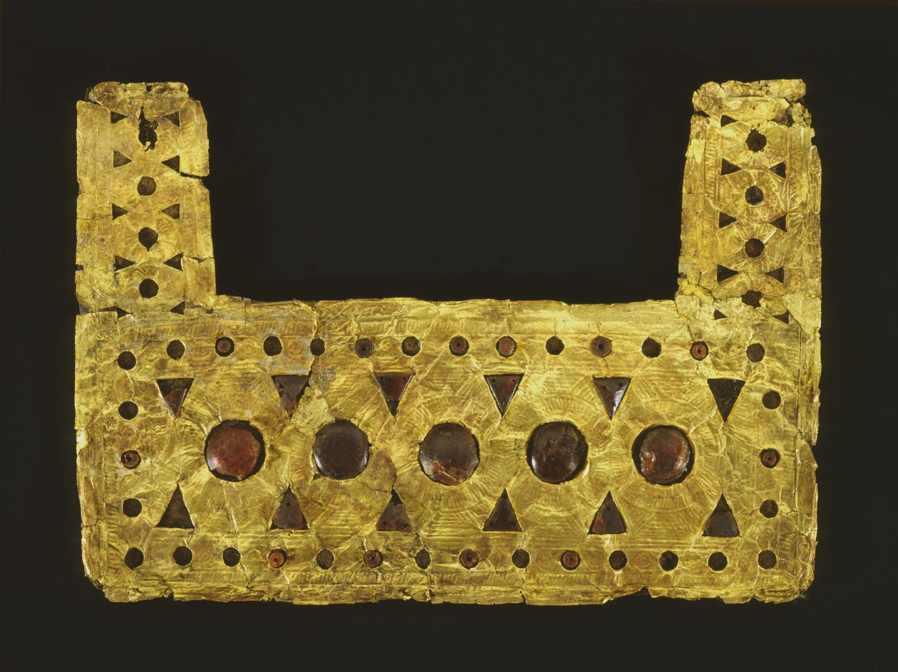 Bröstskylt, från Castlellani-graven i Palestrina (guld och bärnsten) av Roman