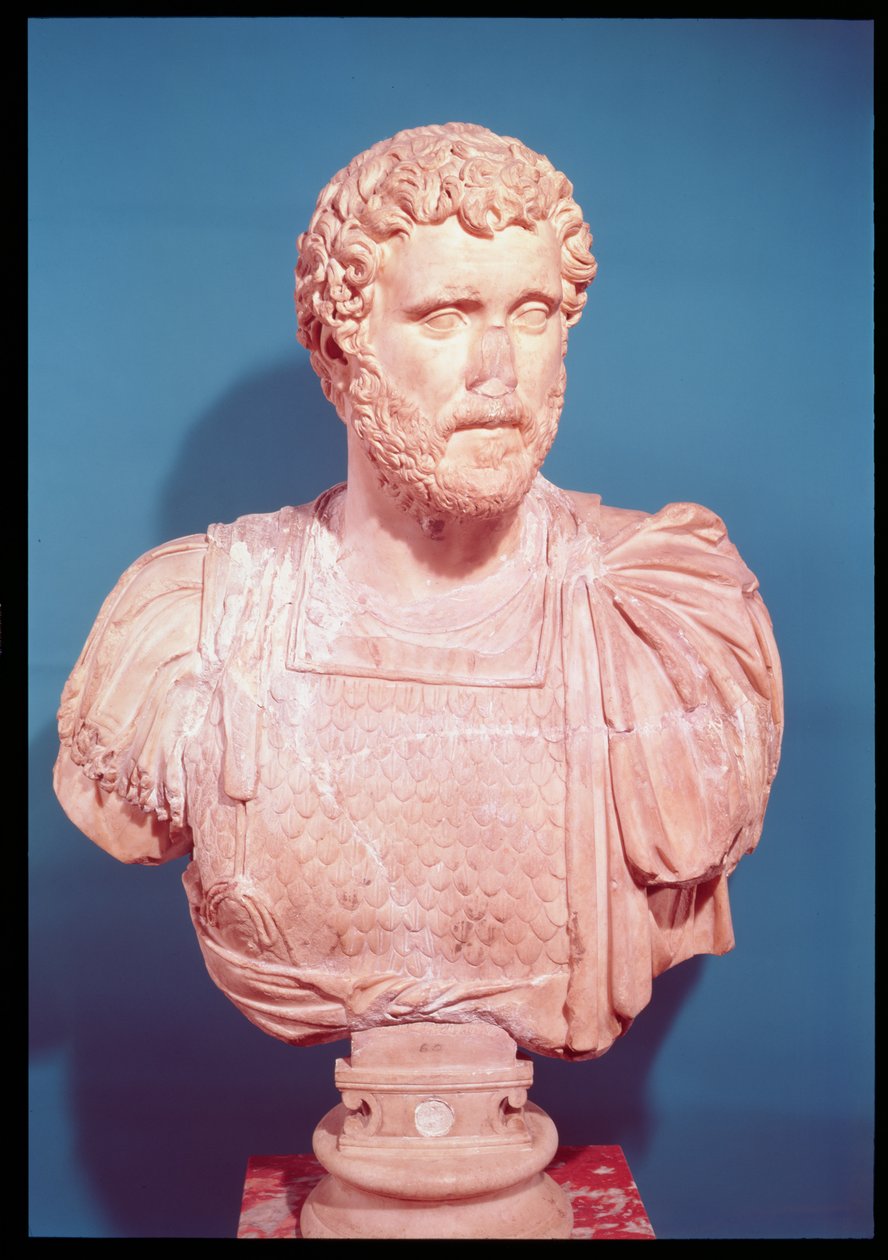 Byst av kejsar Antoninus Pius (86-161 e.Kr.) (marmor) av Roman