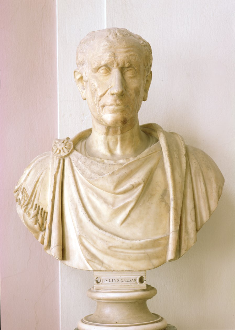 Buste av Julius Caesar (100-44 f.Kr.) (marmor) av Roman