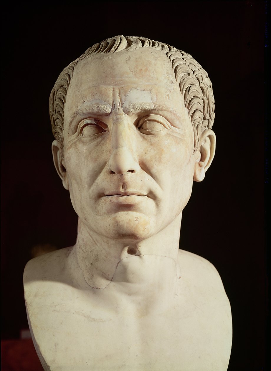 Buste av Julius Caesar (100-44 f.Kr.) (marmor) av Roman