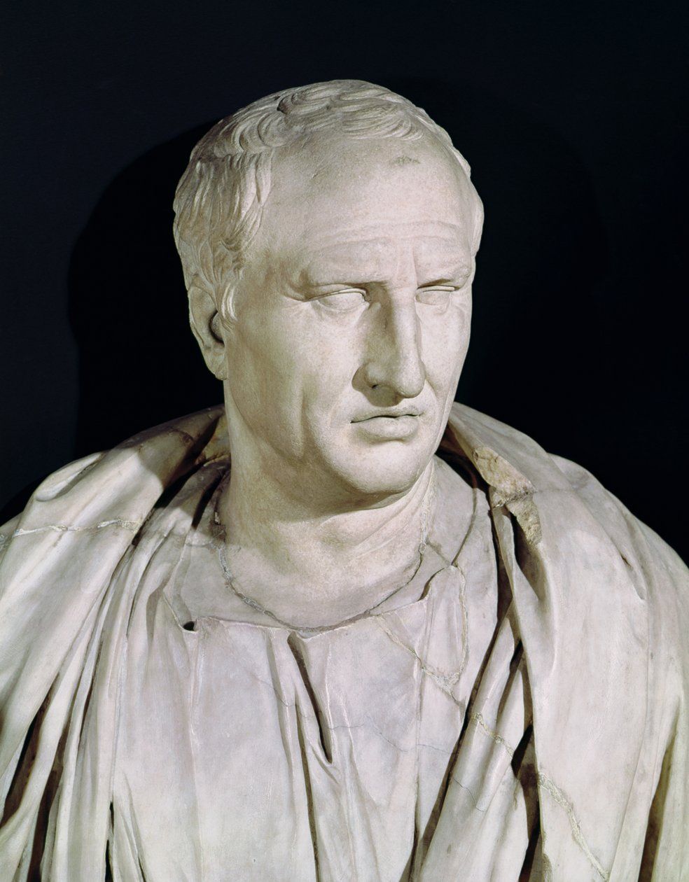 Byst av Marcus Tullius Cicero 106-43 f.Kr. marmordetalj från 168173 av Roman
