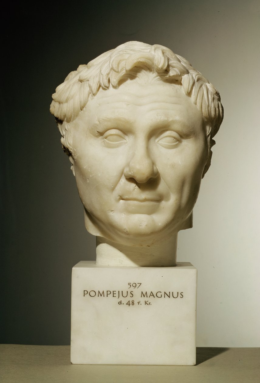 Byst av Pompejus (106-48 f.Kr.) ca 60 f.Kr. (marmor) av Roman