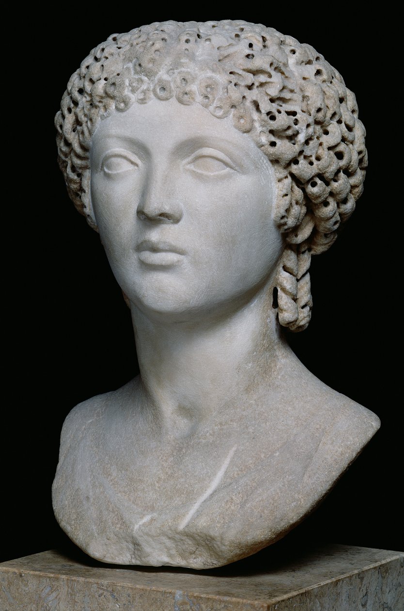 Byst av en romersk kvinna, möjligen Poppaea Augusta, AD 55-60 (marmor) av Roman