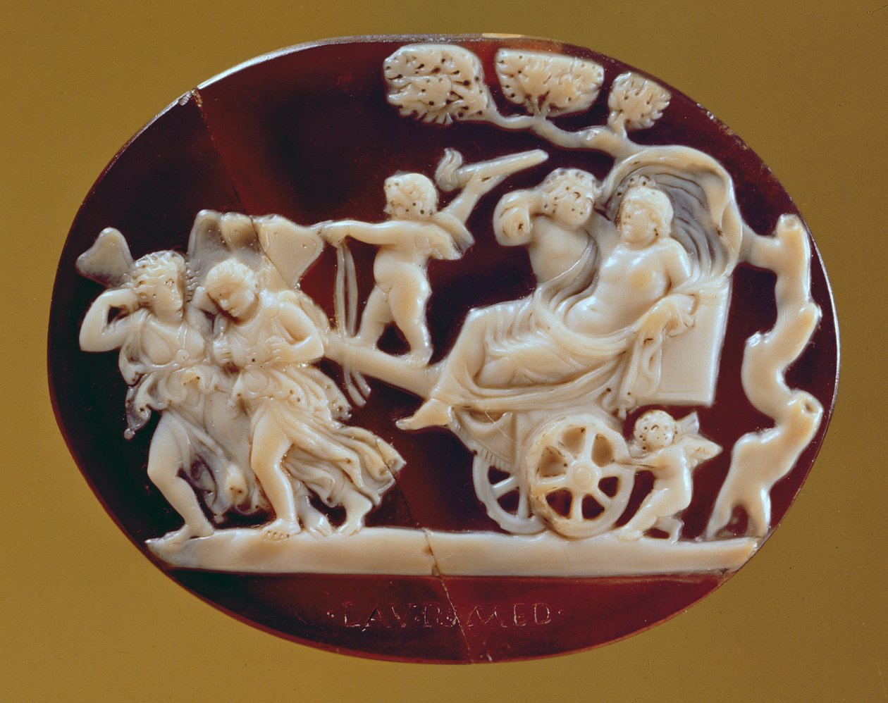 Dionysos kameo på en vagn dragen av Pysche (onyx och sardonyx) av Roman