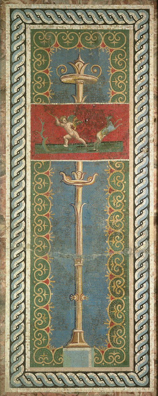 Kandelaber med prydnadsmotiv (mosaik) av Roman