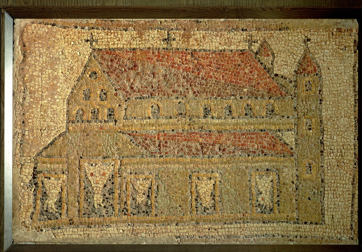 Kristen basilika, mosaikbeläggning, romersk tid, 500-talets andra hälft (marmor, kalksten, sandsten och keramik) av Roman