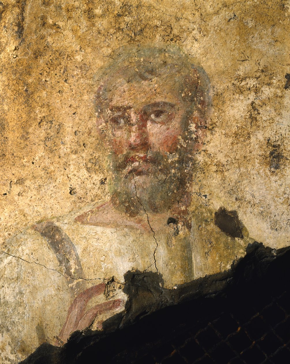 Detalj av fresken En man i tunika av Roman
