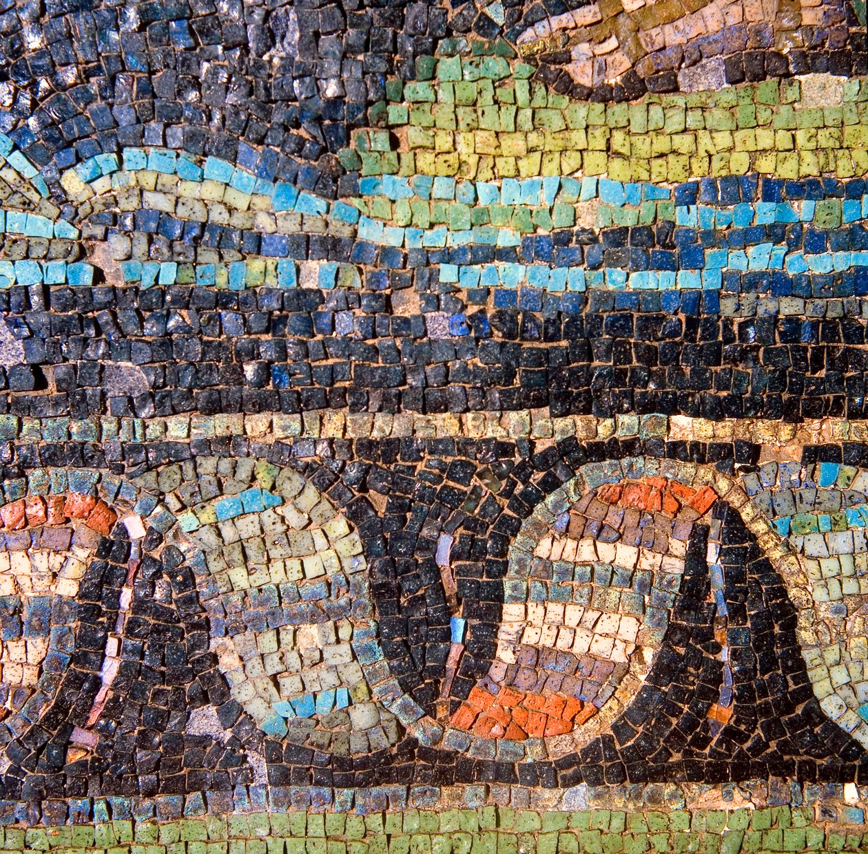 Detalj av väggmosaikmosaiken av Roman