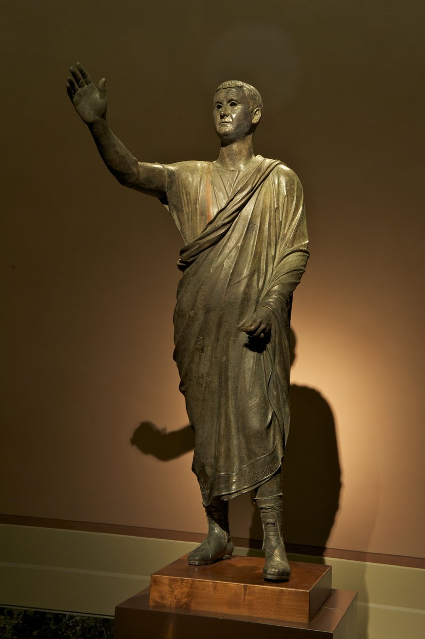 Etruskisk staty av Aule Metele, Oratorn (brons) av Roman