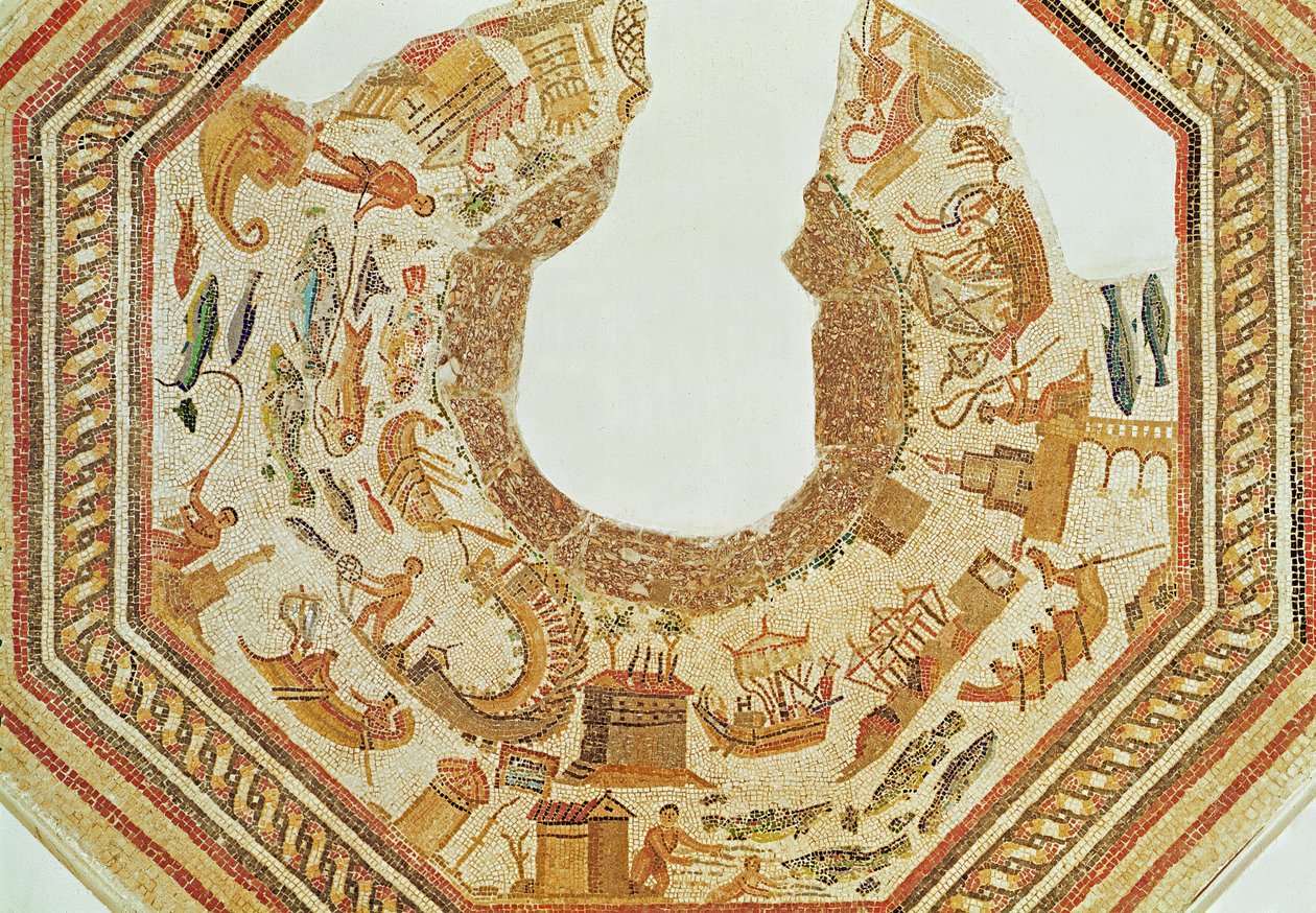 Fisk, från Vega Baja (mosaik) (för detaljer se 316398) av Roman