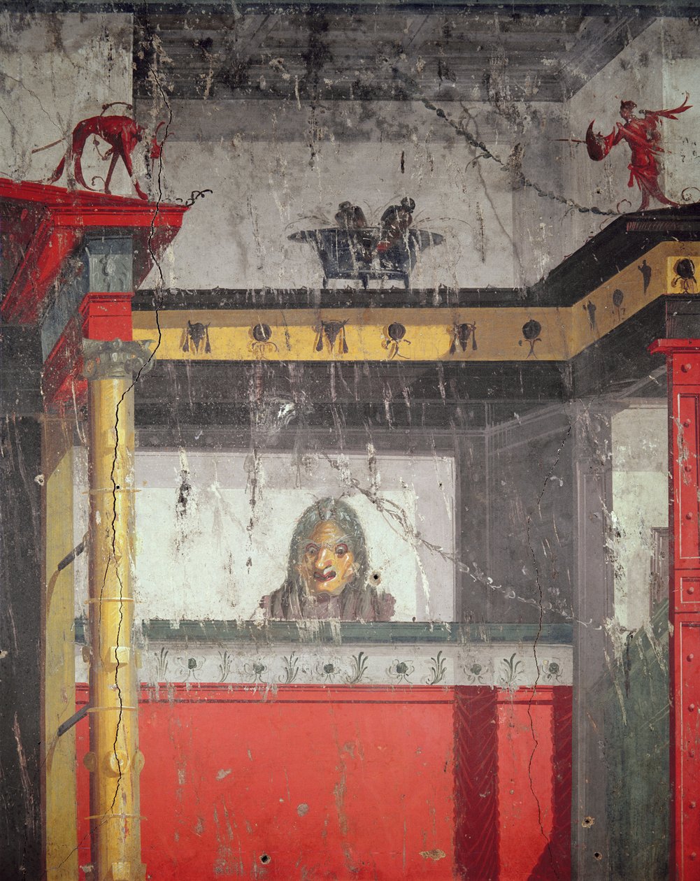 Innervägg med illusionistisk målning, 25 f.Kr. - 25 e.Kr. av Roman