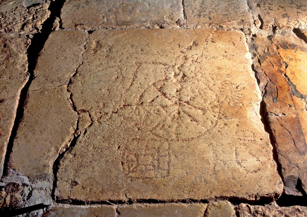 Lithostrotos, den antika romerska trottoaren av Roman