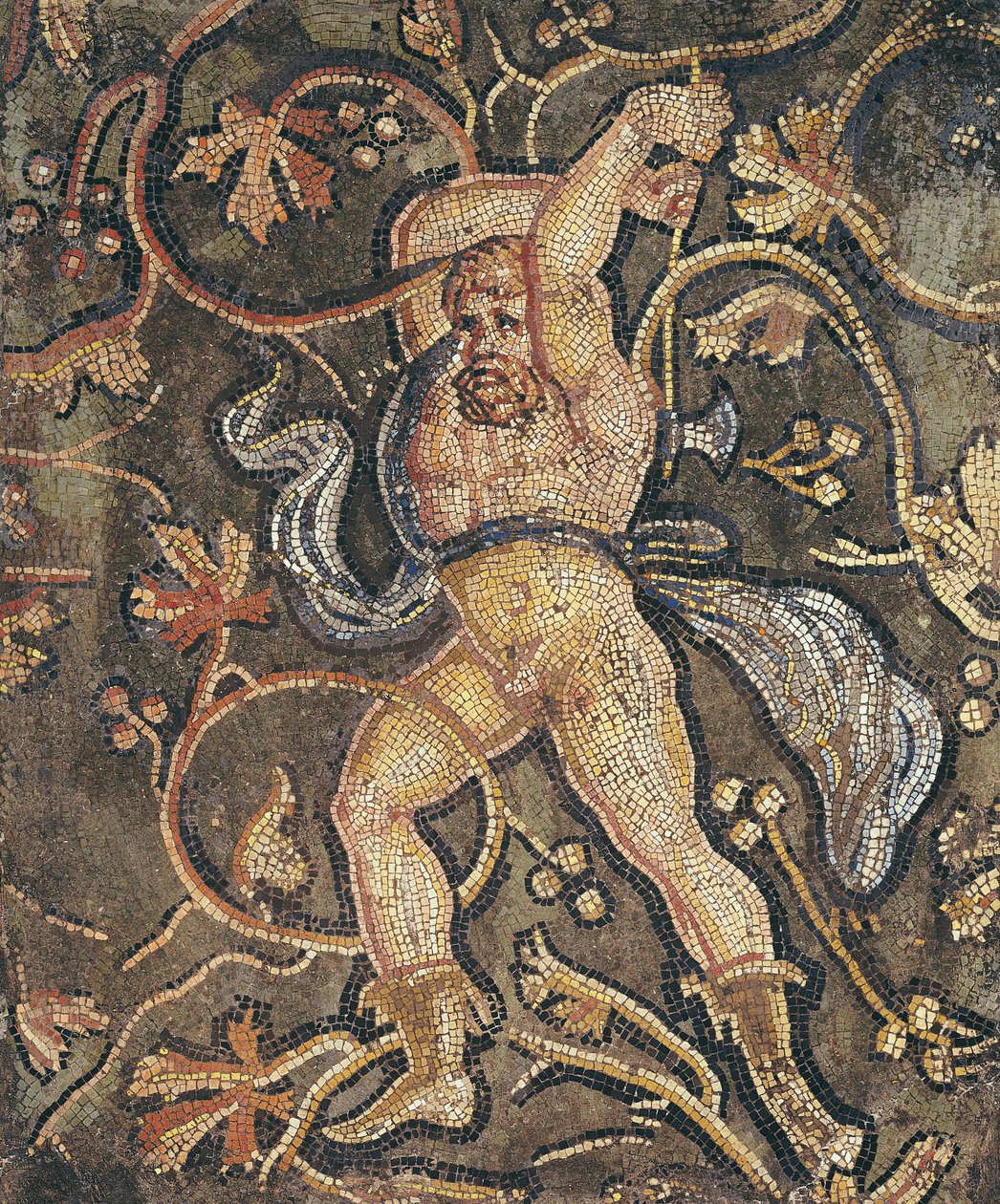 Lycurgus Cutting the Grape Vine, från The Punishment of Lycurgus, 2:a-3:e århundradet (mosaik) av Roman
