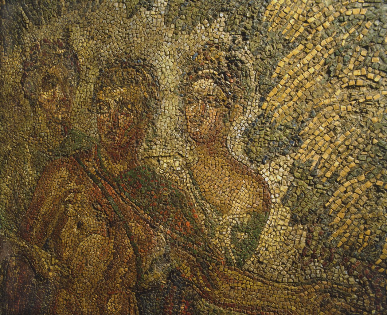 Mosaik från en gammal byggnad under Cuirassiers kaserner vid Quirinale i Rom (mosaik) av Roman