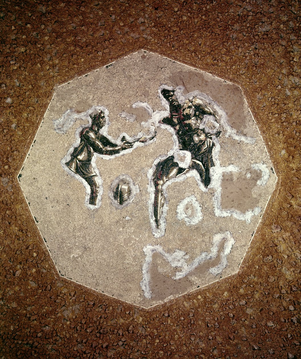 Åttakantig golvmosaik (mosaik) av Roman