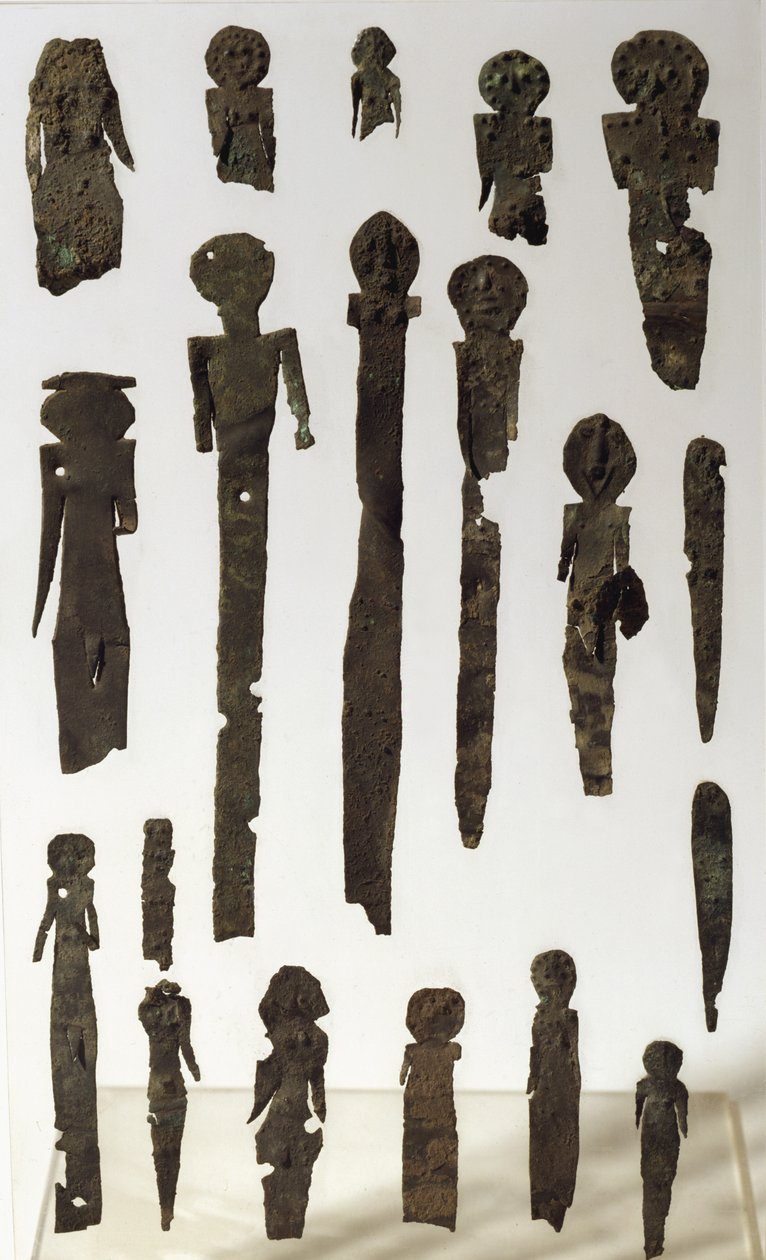 Panel av figurer, från Lamina (brons) av Roman