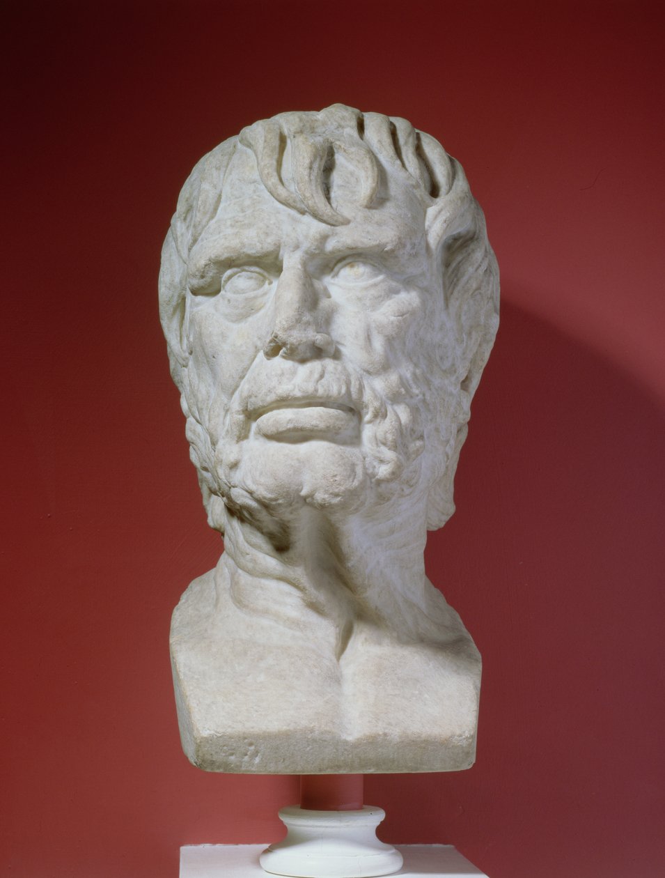 Porträttbyst av Lucius Annaeus Seneca, c.4 BC-c.65 AD (marmor) av Roman