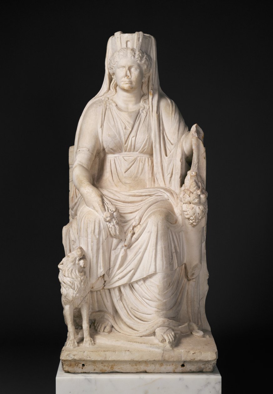 Portrait of a Woman as Cybele, c.50 AD (marmor) av Roman
