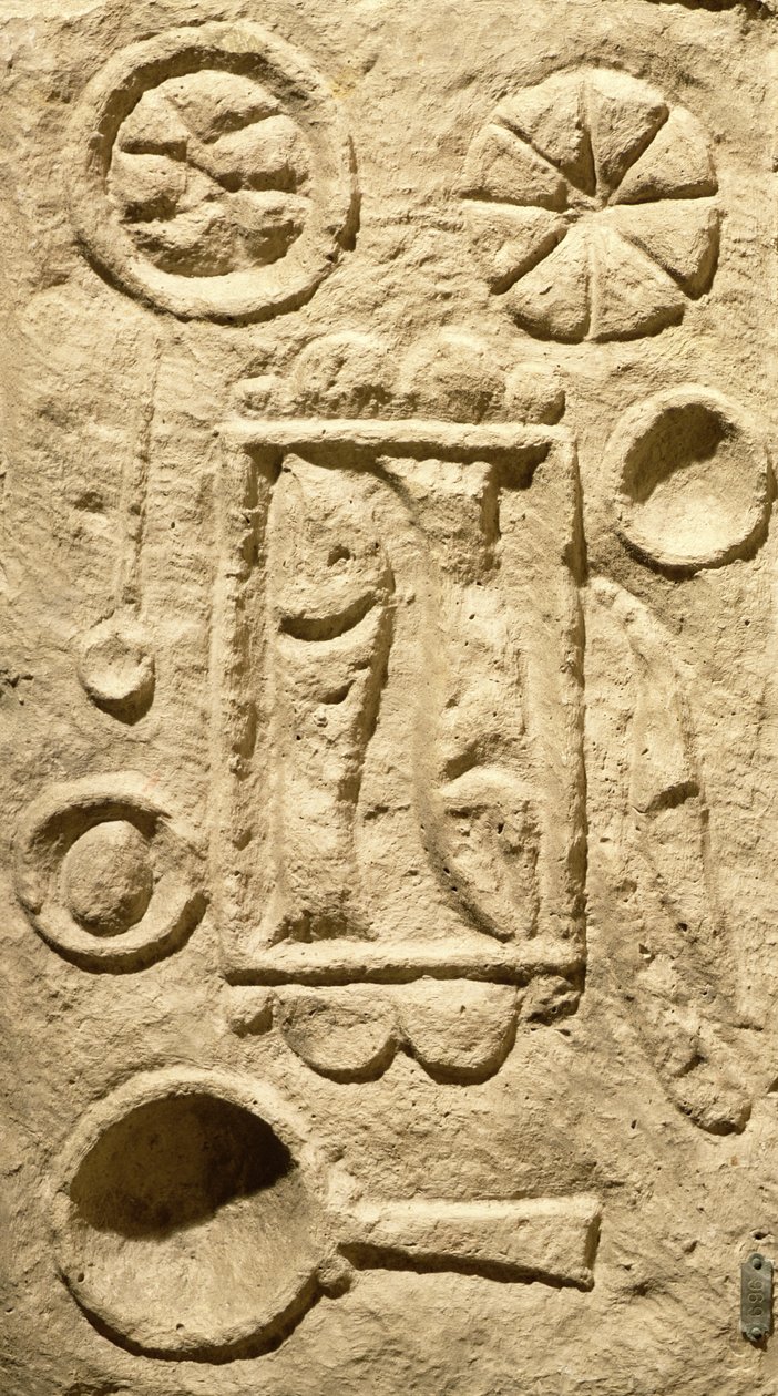 Relief föreställande ett dukat bord, från Timgad, Algeriet av Roman