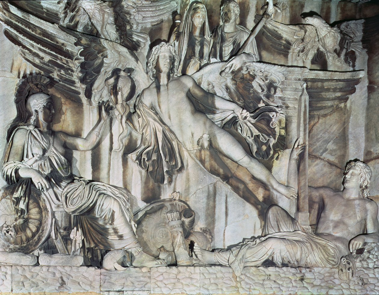 Relief av kejsar Antoninus Pius och hans hustru Faustina, 161 e.Kr. (marmor) av Roman