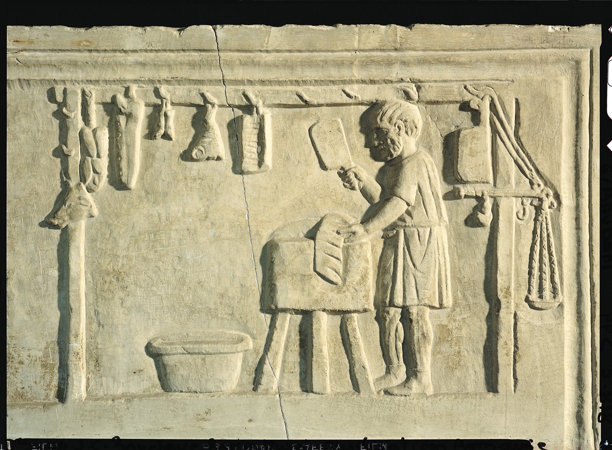 Romerska slaktare, reliefstensdetalj av 113294 av Roman