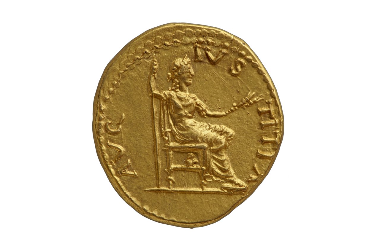 Romerskt kejsarmynt från Antiocheia ad Orontem, AD 72-73 (guld) av Roman