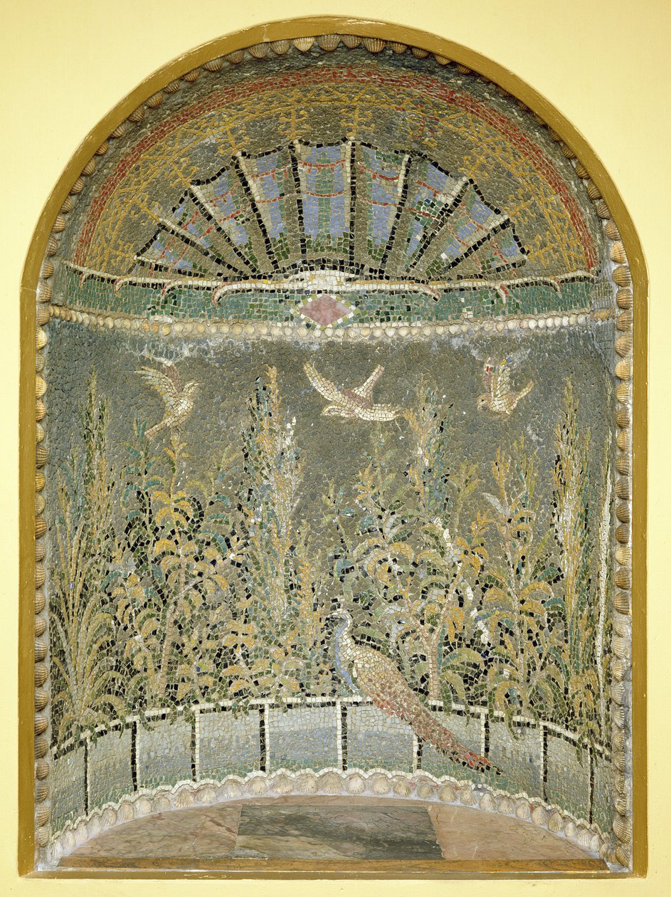 Romersk mosaikfontännisch, 1:a e.Kr. (mosaik) av Roman