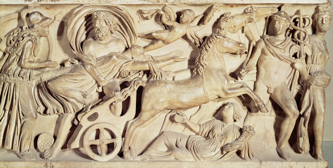 Sarkofag som skildrar våldtäkten av Proserpin av Roman