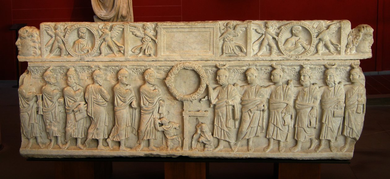 Sarkofag som visar Anastasis (marmor) av Roman