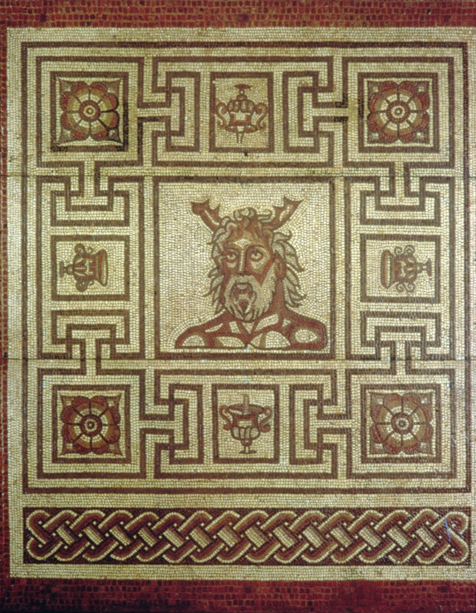 Sea God mosaik, Insula IV Building 8, ca 160-190 AD (mosaik) av Roman