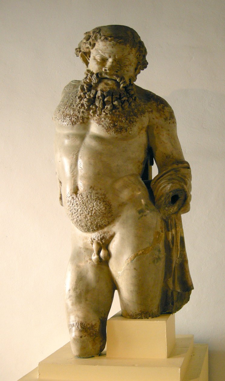 Silenus, berusad, kopia av ett grekiskt original (marmor) av Roman