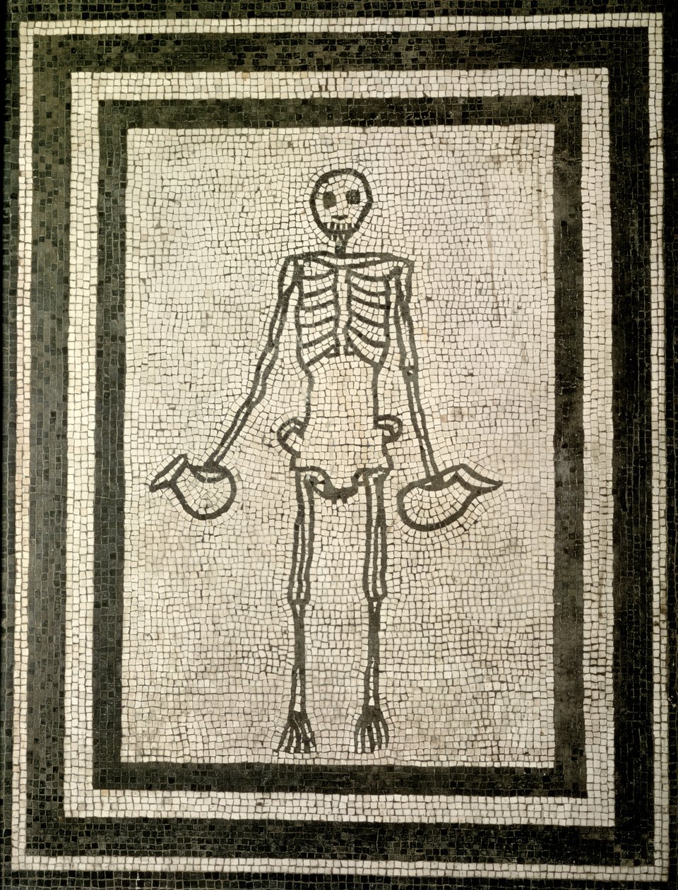 Skelett av en bägare (mosaik) av Roman