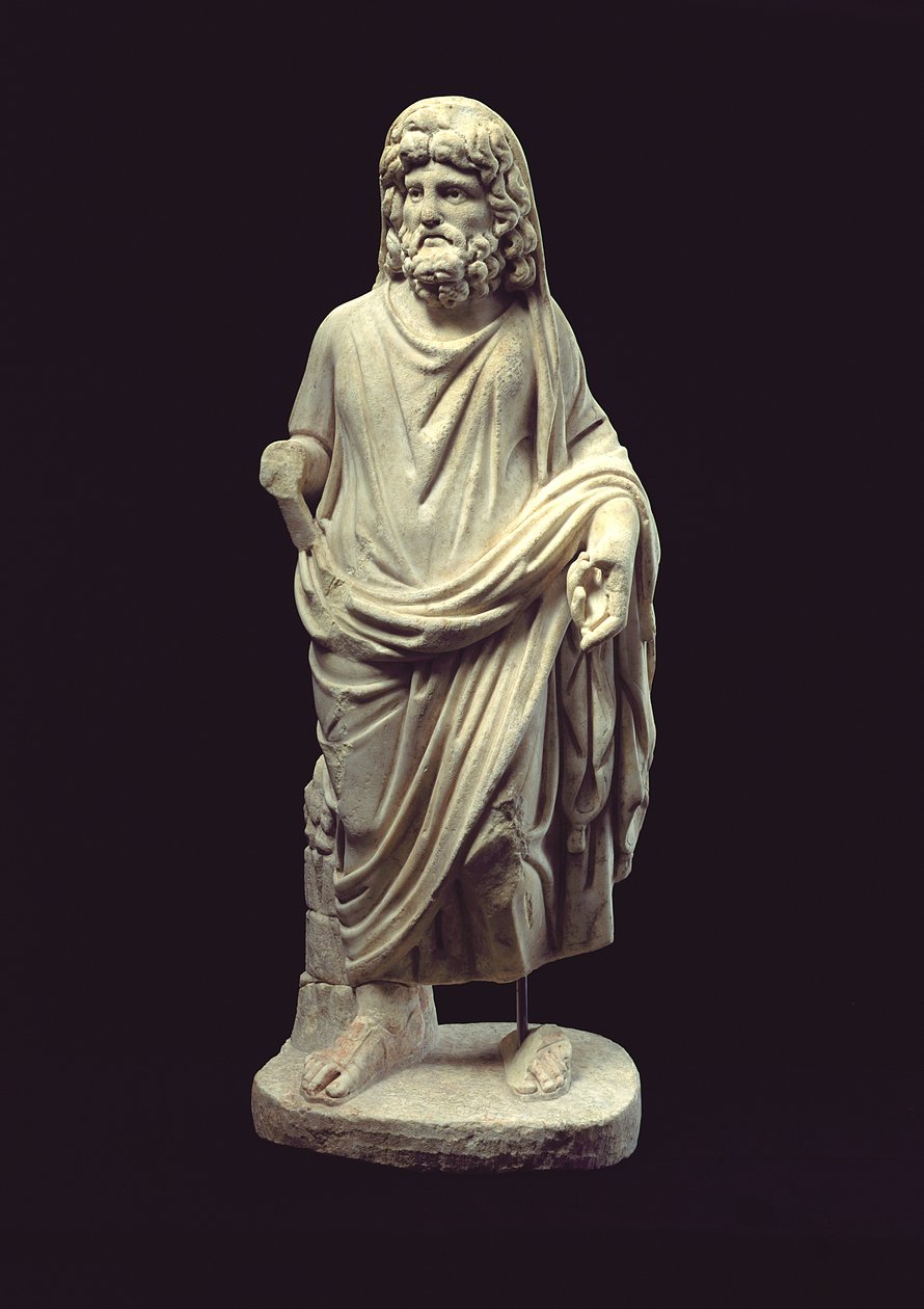 Staty av en gudom (marmor) av Roman