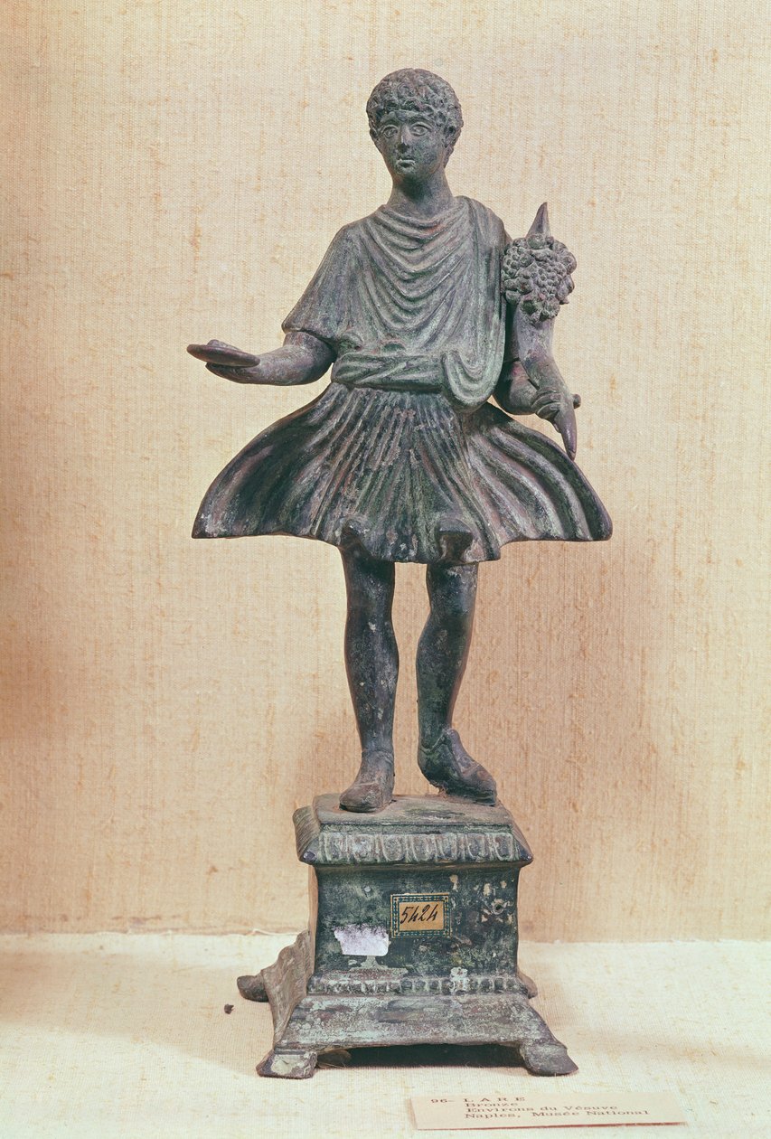 Statyett av Lar, hittad nära Vesuvius (brons) av Roman
