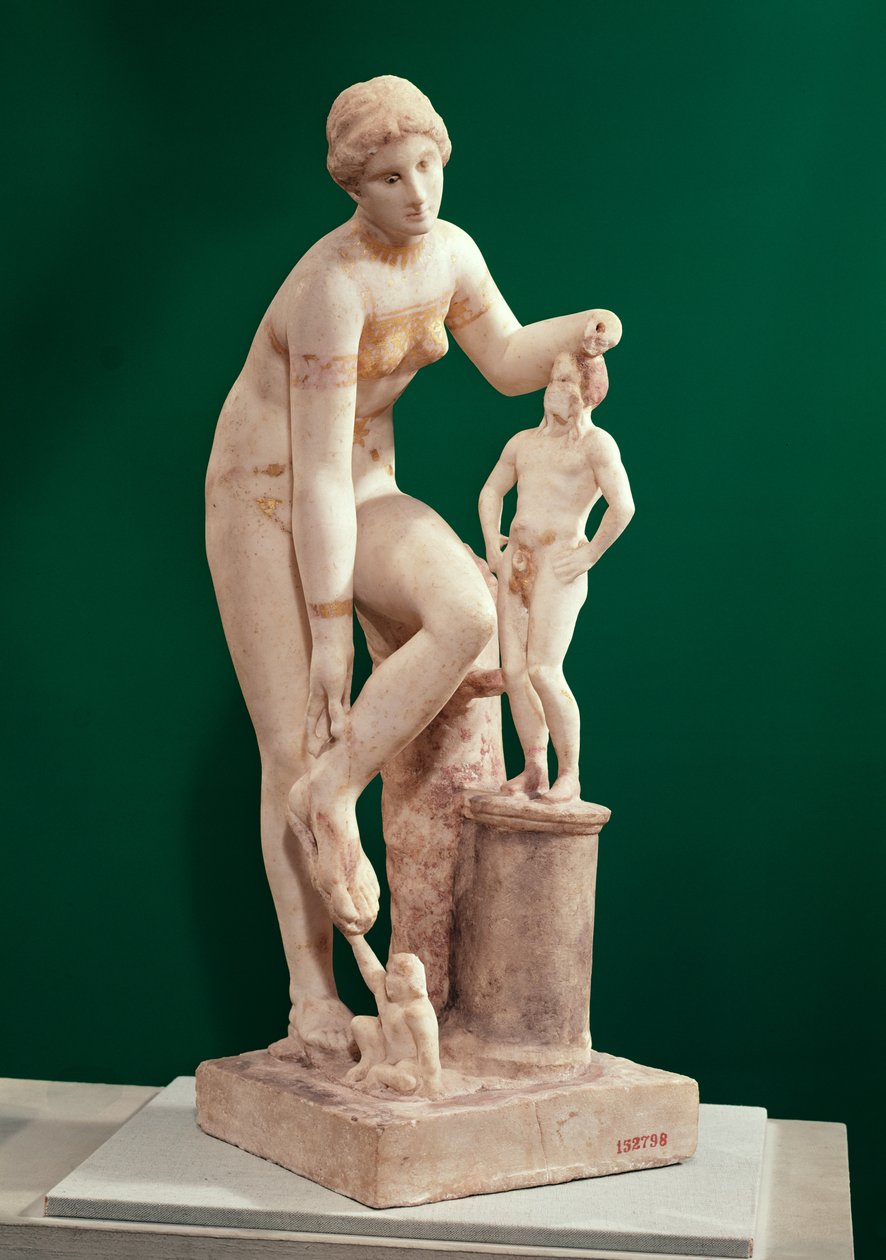 Statyett av Venus med Priapus (marmor) av Roman