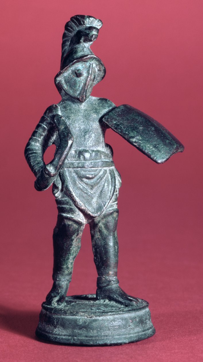 Statyett av en gladiator, (brons) av Roman