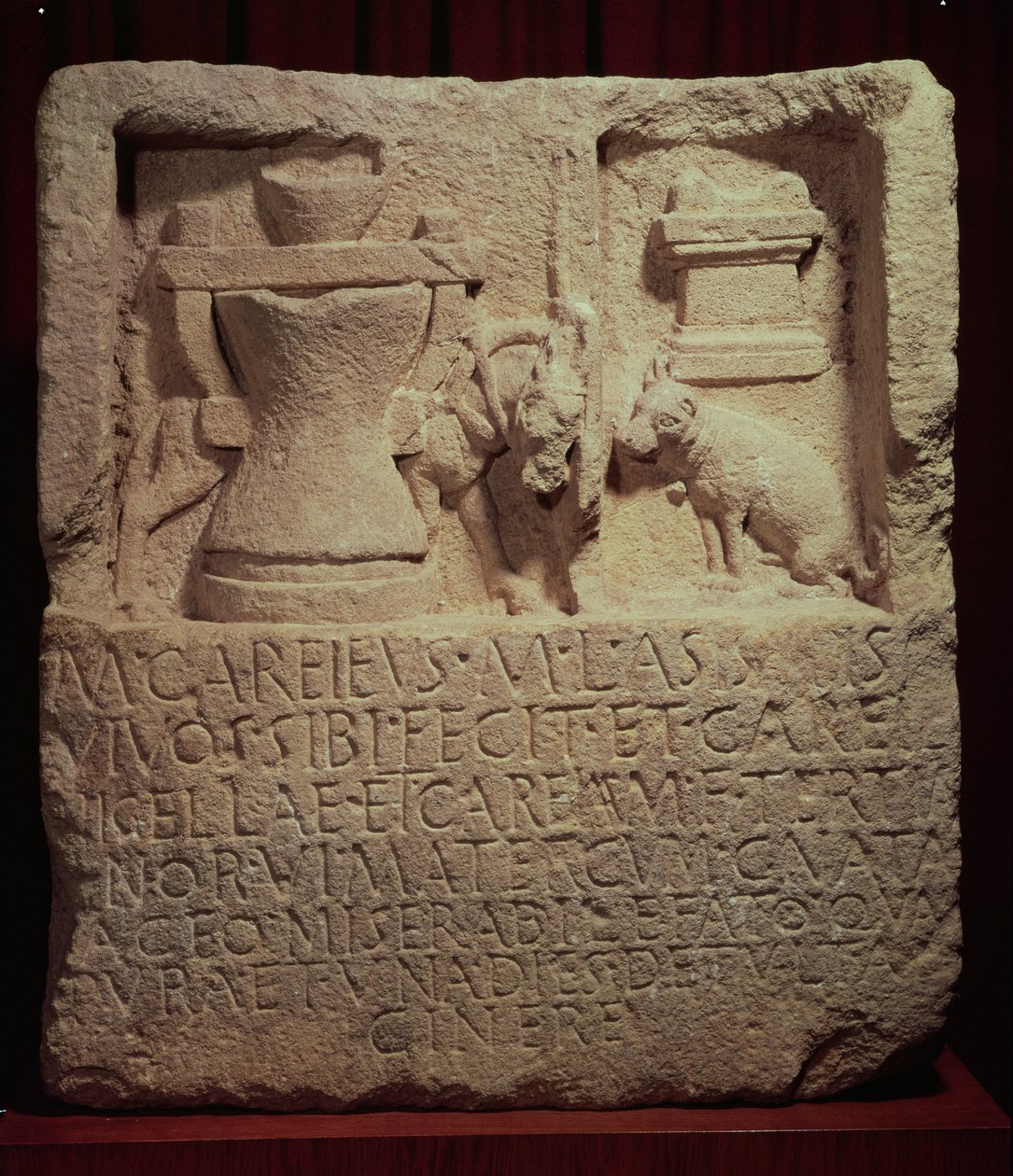 Stele av mjölnaren Marcus Careius Asisa av Roman
