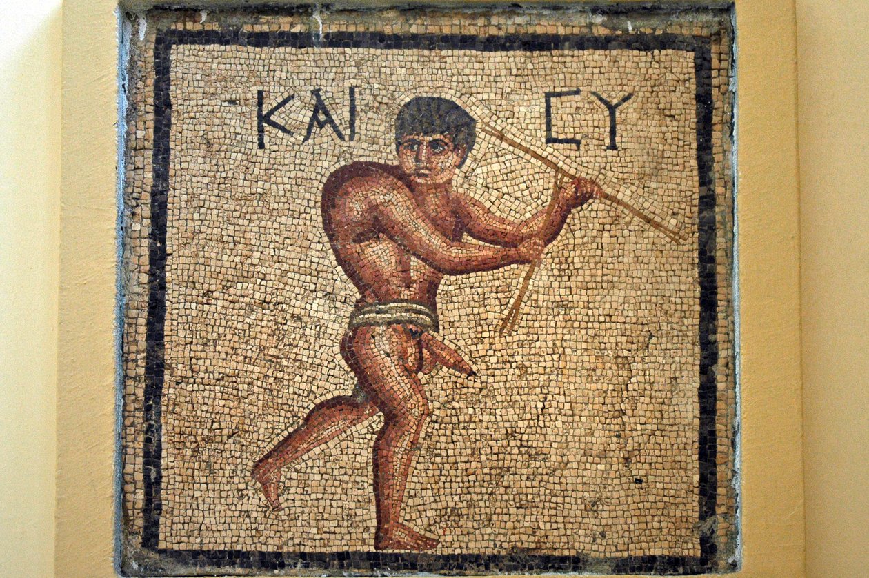 Den lyckliga puckeln, från Antakya (mosaik) av Roman