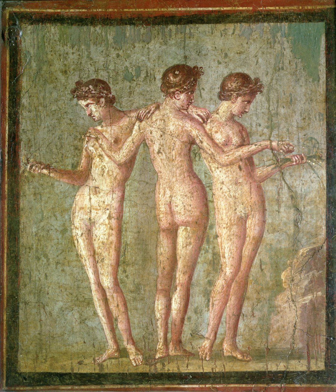 Tre gracer, från Pompeji av Roman