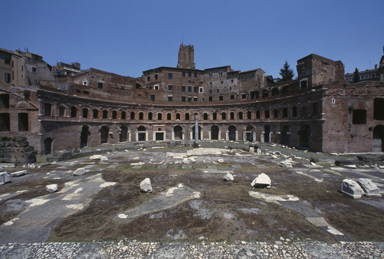Utsikt över Trajanus forum, byggt 107-112 av Roman