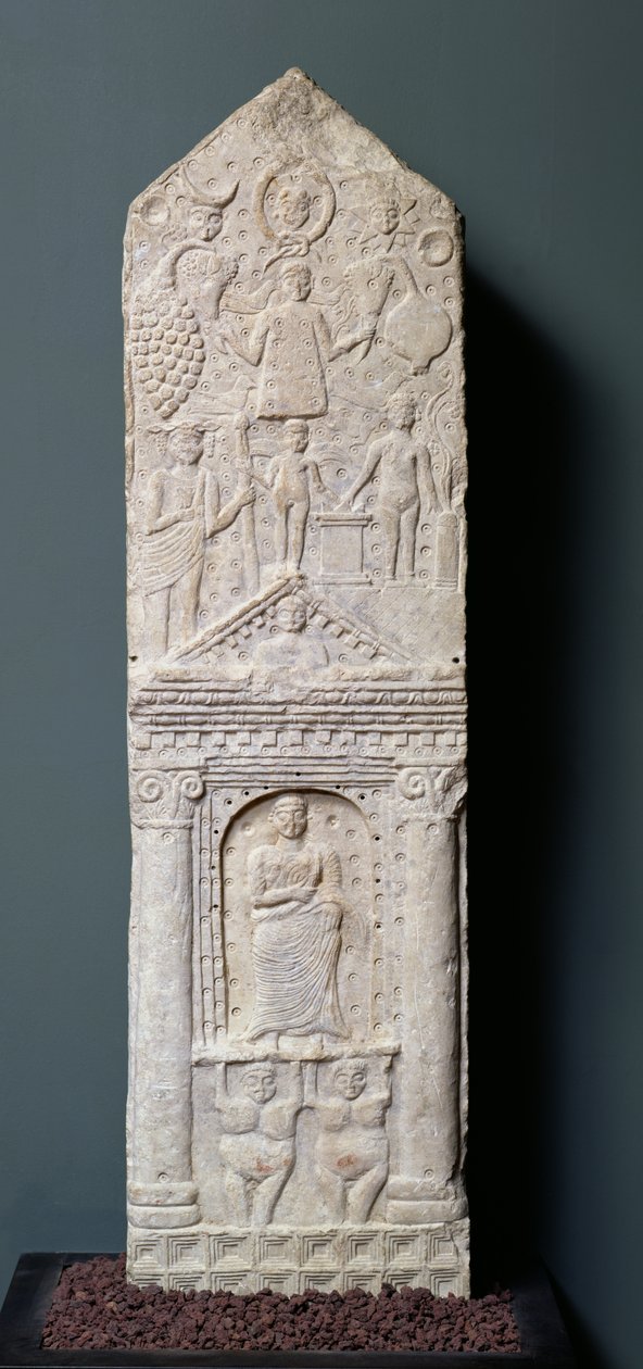 Votivstela tillägnad Saturnus, från Maghroua (antika Macota) 200- och 300-tal (kalksten). av Roman