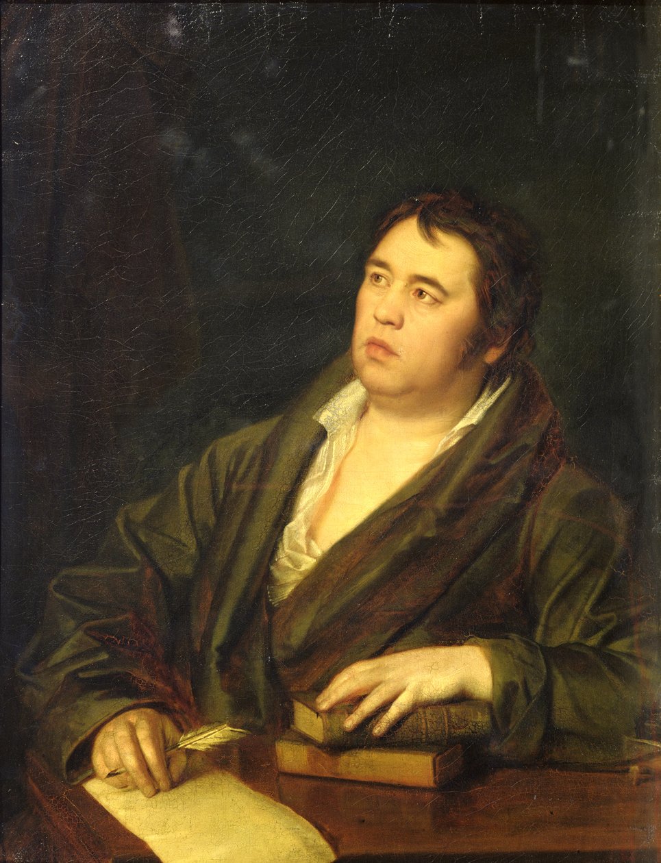 Porträtt av poeten Ivan A. Krylov, 1812 av Roman Maximovich Volkov