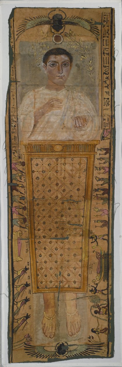 Omständigt målat hölje av Neferhotep, son till Herrotiou, 100-225 AD (målat linne) av Roman Period Egyptian