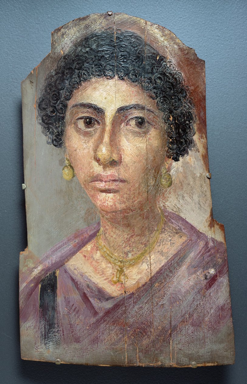 Funerary Portrait of a Woman, AD 100-05 (enkaustisk på trä) av Roman Period Egyptian